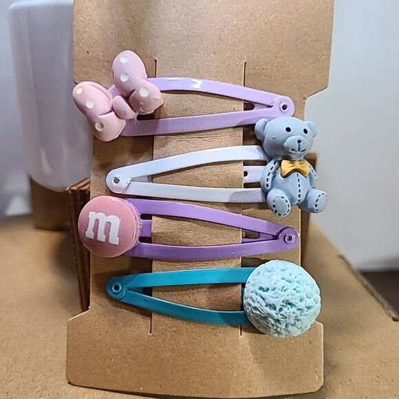 Cute Hair Clips for Girls Toddler‎ Hair Accessories Barrettes Set of 4 - Picture 1 of 6